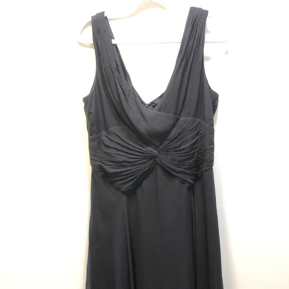 Adrianna Papell Silk Chiffon Dress Black Sleeveless V Size 16 - Picture 1 of 5